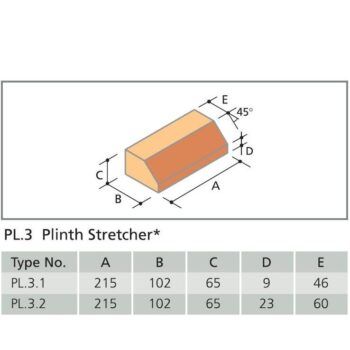 PL3.2 Plinth Stretcher Red Smooth Special Shape Brick - Brick Wholesale