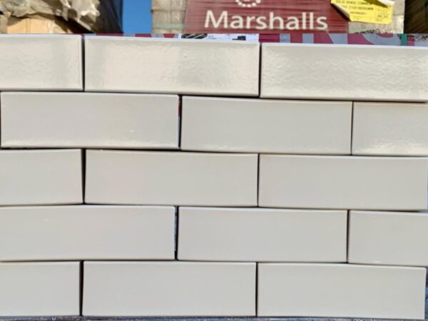 Aged Stock Wienerberger 73mm London White Glazed Wirecut Facing Brick STRETCHER ONLY