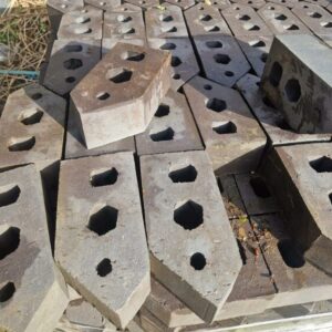 AN1.2 Squint Blue Smooth 73mm Perforated Special Shape Brick - Stock Clearance